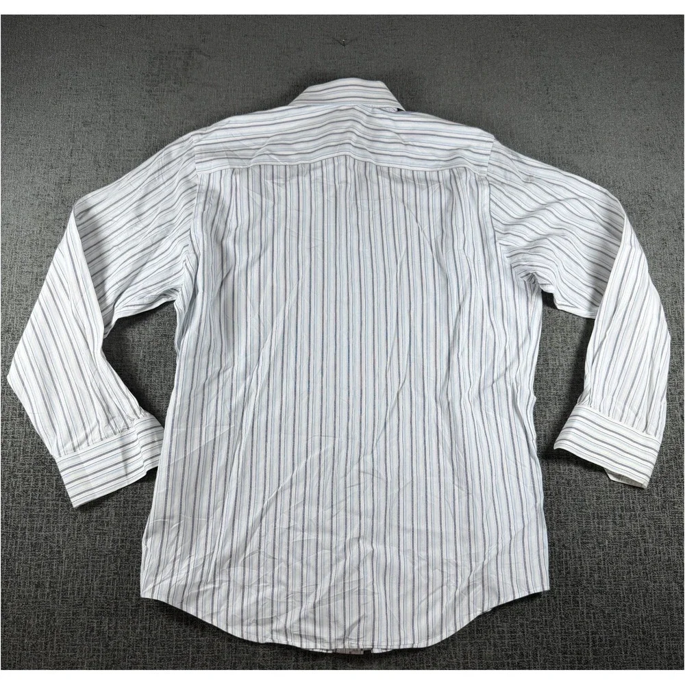 Banana Republic Mens Striped Cotton Button Down Shirt Blue White M 15-15.5